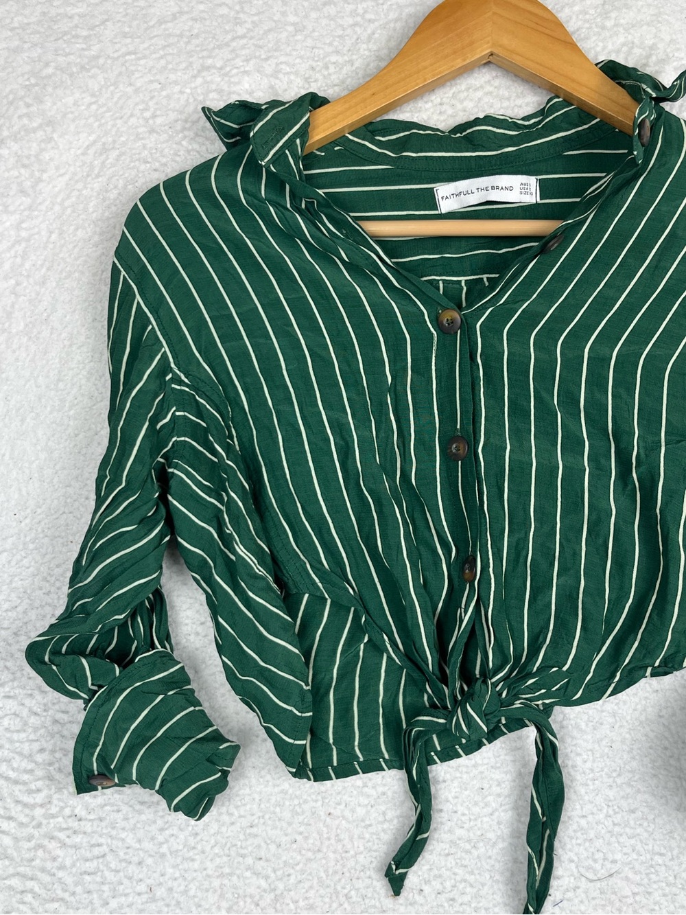 Faithful the brand button crop shirt